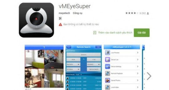 Cài phần mềm xem camera quan điện thoại HĐH Android