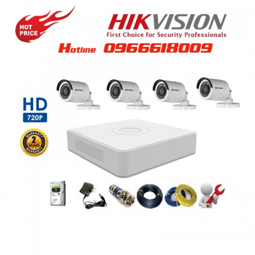 bộ camera hikvision turbo hd 3.0 độ phân giải 1.0 Megapixel
