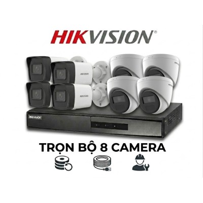Bộ 8 camera IP PoE Full HD - Hikvision
