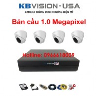 Bộ 4 camera KBVISION bán cầu 1.0 Megapixel