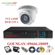 Bộ 1 camera Hikvision bán cầu hồng ngoại 1.0MP 
